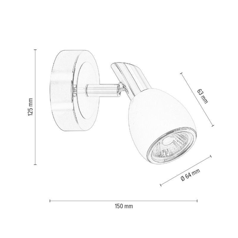 Væglampe SPOT Light 1xGU10 Max. 50W – Elegant kombination af krom og hvid, polsk producent, 1 stk.