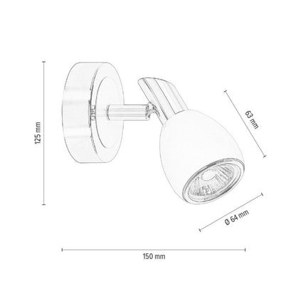 Væglampe SPOT Light 1xGU10 Max. 50W – Elegant kombination af krom og hvid, polsk producent, 1 stk.