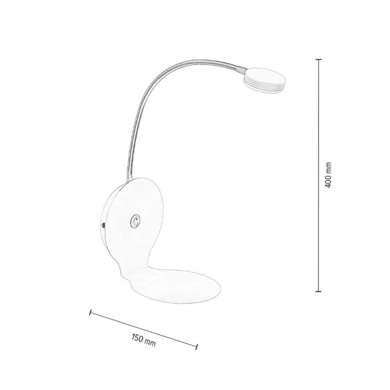 Væglampe SPOT Light 1xLED 3W Subtil Kombination af Hvid med Sorte Accenter, Polsk Producent, 1 stk.
