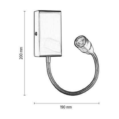 Væglampe SPOT Light 1xLED Integreret 1W Subtil Satin i Minimalistisk Stil, Polsk Producent, 1 stk.