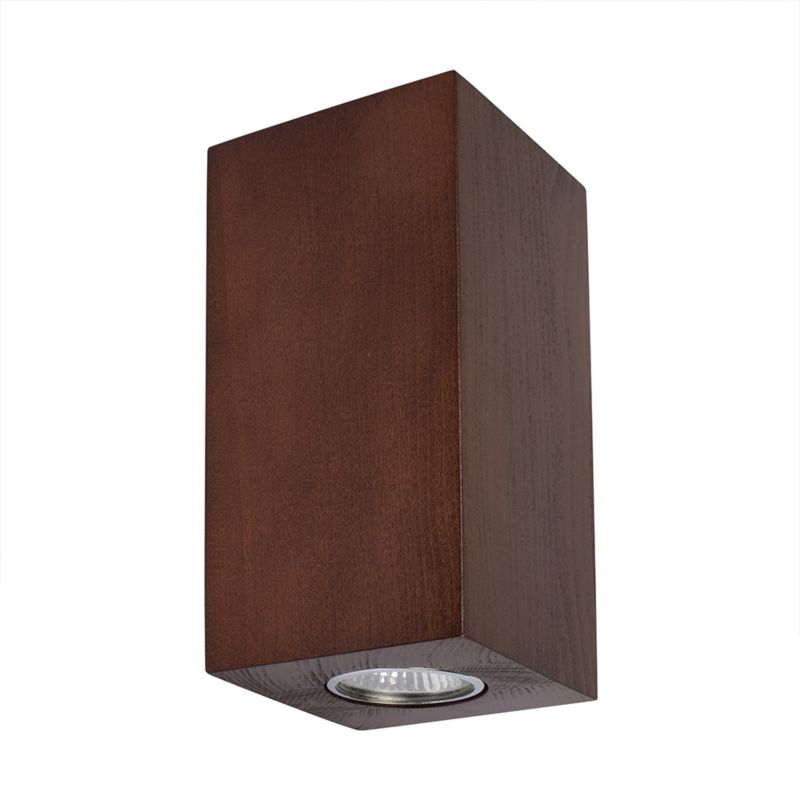 Væglampe SPOT Light Square 2xGU10 Max. 6W Bøgetræ i valnøddefinish FSC, Polsk producent, 1 stk.