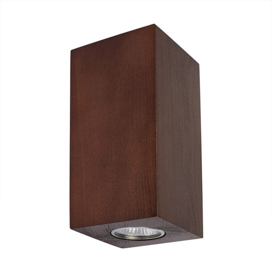 Væglampe SPOT Light Square 2xGU10 Max. 6W Bøgetræ i valnøddefinish FSC, Polsk producent, 1 stk.
