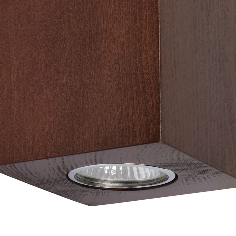 Væglampe SPOT Light Square 2xGU10 Max. 6W Bøgetræ i valnøddefinish FSC, Polsk producent, 1 stk.