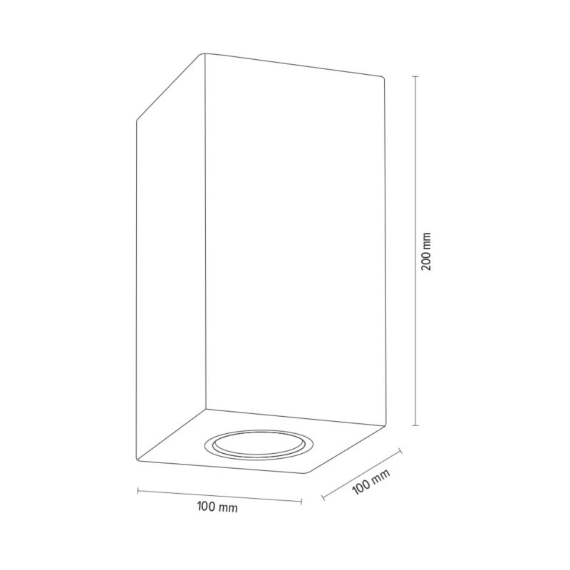 Væglampe SPOT Light Square 2xGU10 Max. 6W Naturlig FSC-birk, Polsk producent, 1 stk.