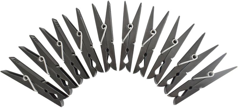 Tøjklemmer Sort Plast 20-Pak 2,8 x 7,1 x 12,4 mm
