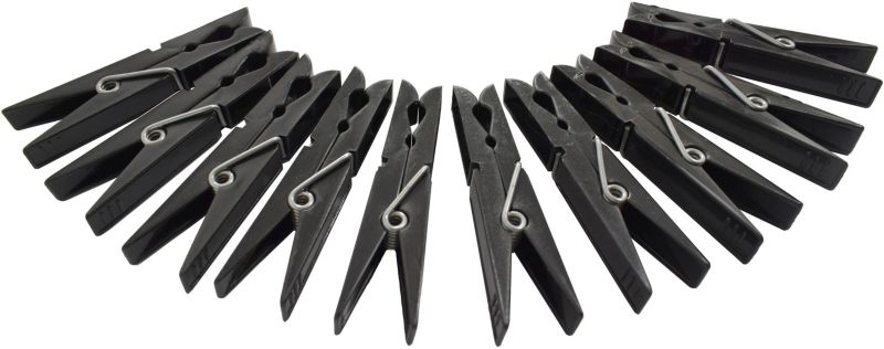Tøjklemmer Sort Plast 20-Pak 2,8 x 7,1 x 12,4 mm