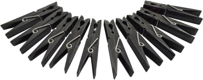 Tøjklemmer Sort Plast 20-Pak 2,8 x 7,1 x 12,4 mm
