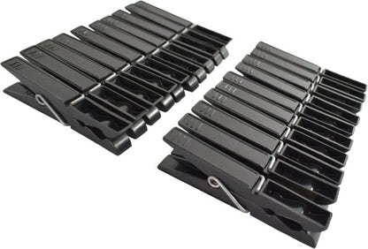 Tøjklemmer Sort Plast 20-Pak 2,8 x 7,1 x 12,4 mm
