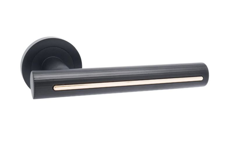 Dørgreb Rundt Sort/Guld Aluminium 139 mm | 5900378342090