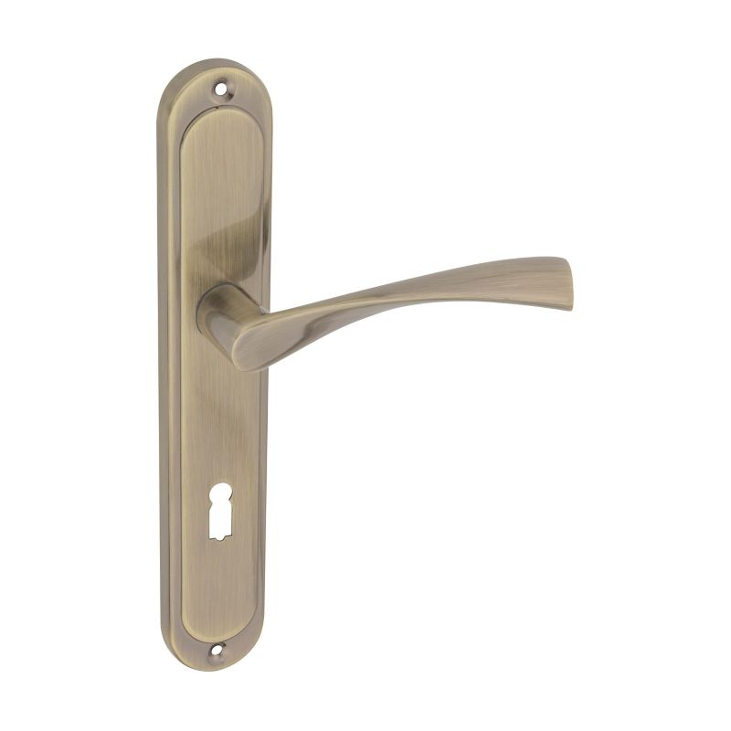 Dørhåndtag Ambition Febe Bis 72 mm med nøgle i patineret finish