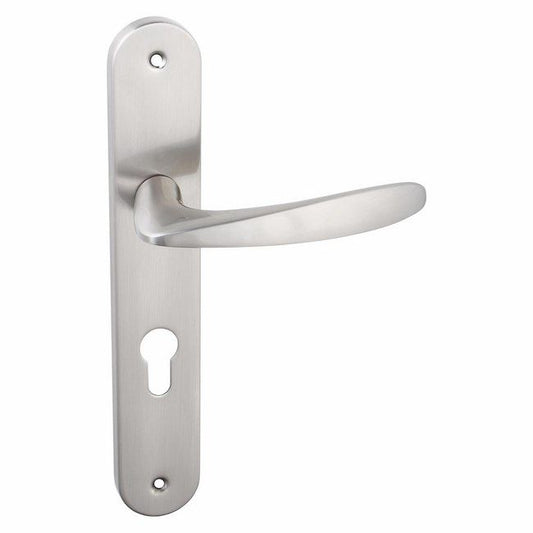 Kuchinox Goa dørhåndtag 72 mm med låsecylinder i satin