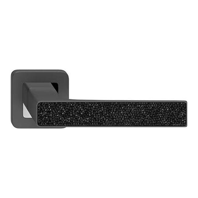 Dørgreb Firkantet Roset Grafit med Sorte Krystaller 30-50 mm