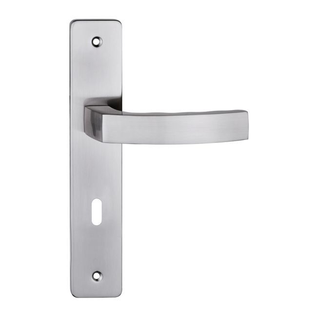Dørhåndtag Metalbud Mondo 72 mm med nøgle i satin-nikkel