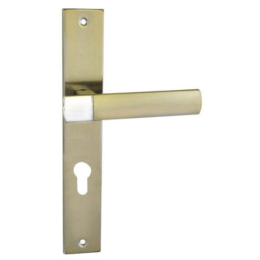 Schaffner Gold dørhåndtag 72 mm til cylinder, satin-nikkel/krom