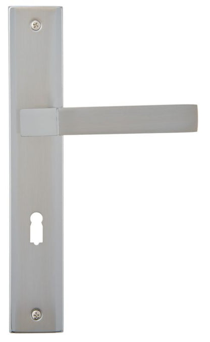 Schaffner Helen dørhåndtag 72 mm med nøgle, satin-nikkel/krom