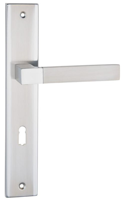 Dørgreb Helen 72 mm med Nøglelås Nikel Satin/Krom