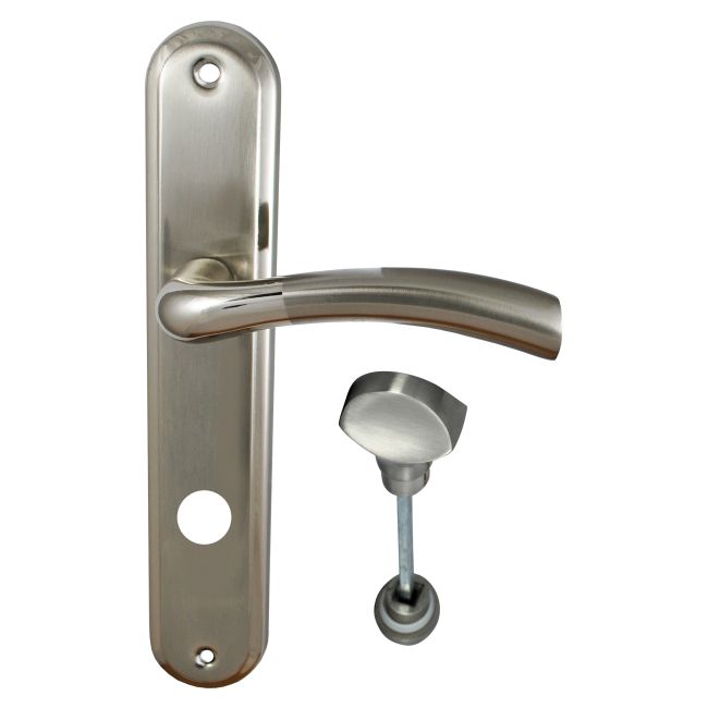 Schaffner Jula dørhåndtag 72 mm WC i nikkel/krom