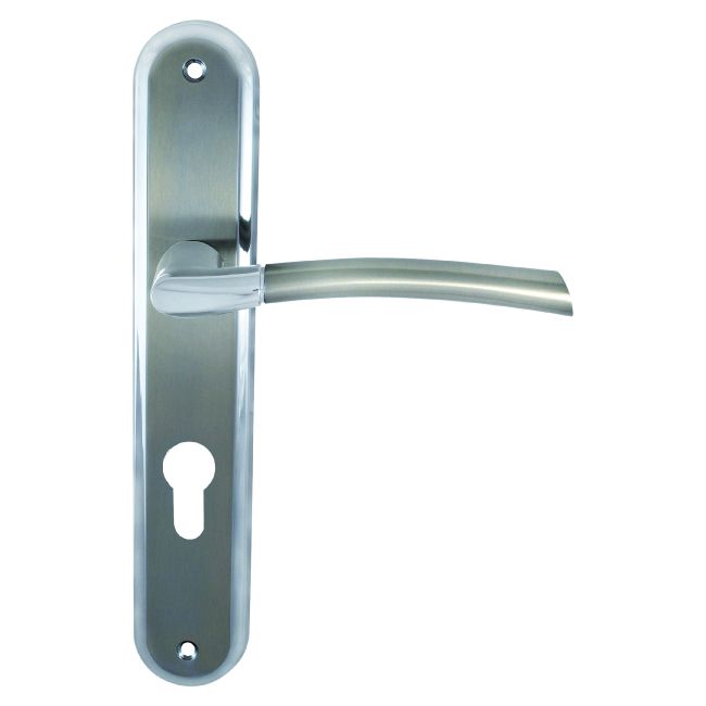 Dørgreb Kora 72 mm til låsekasse Nikkel Satin/Krom