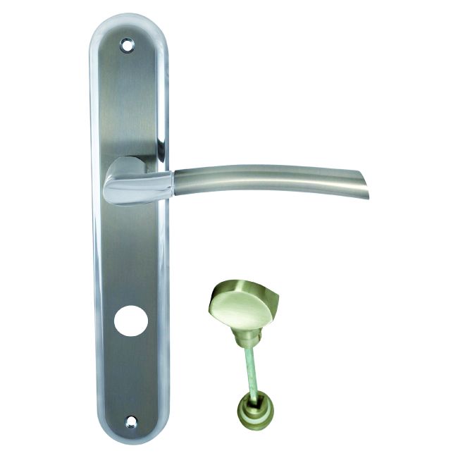 Dørgreb Schaffner Kora 72 mm WC i satin-nikkel/krom