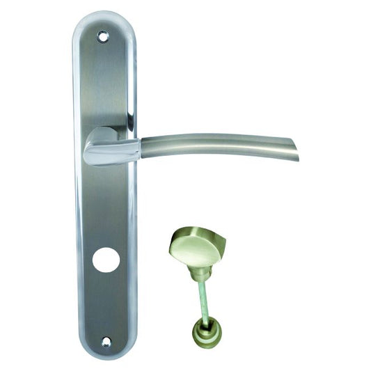 Dørgreb Schaffner Kora 72 mm WC i satin-nikkel/krom