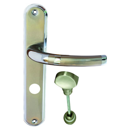 Dørhåndtag Schaffner Olivia 72 mm WC i satin-nikkel/krom