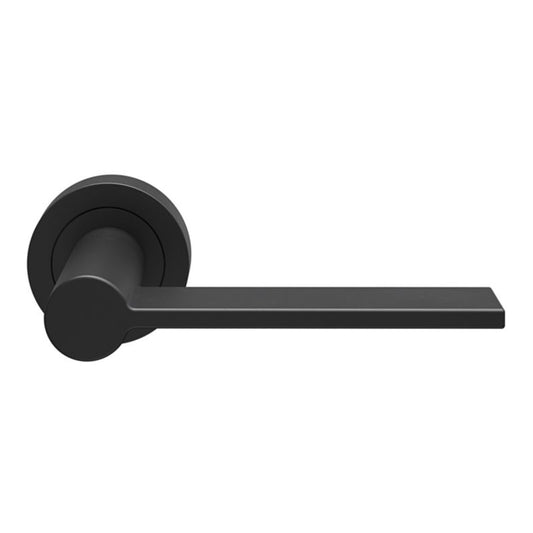 GoodHome Dot dørhåndtag med rund roset, mat sort