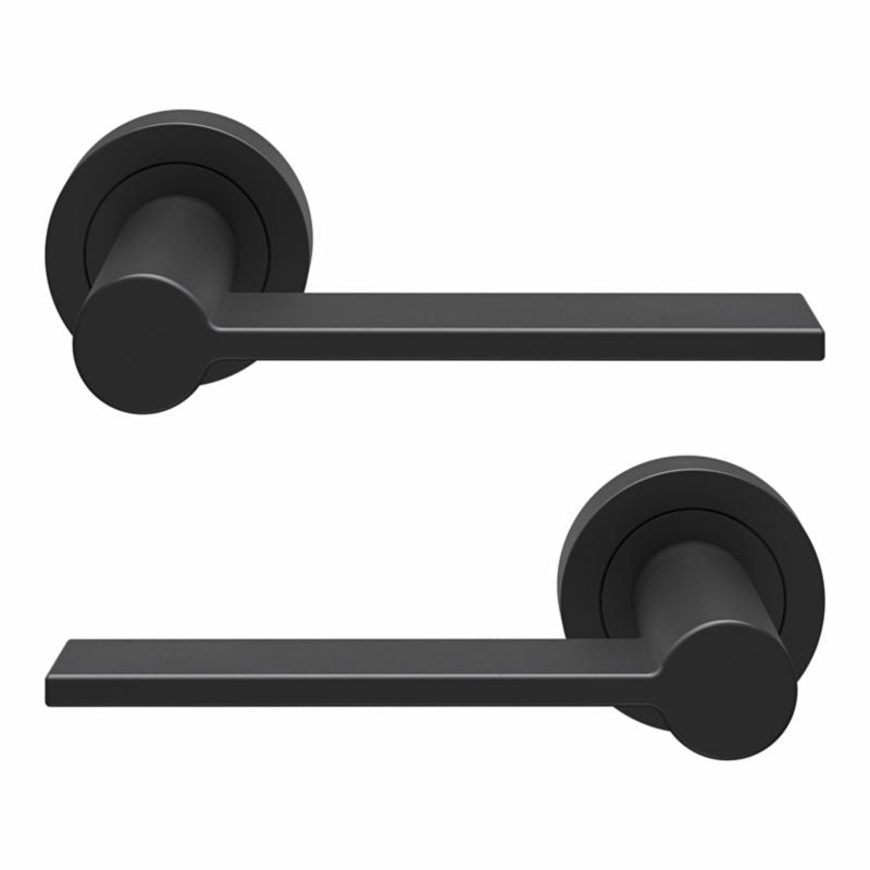 Dørgreb Rund Roset Sort Mat 128 mm