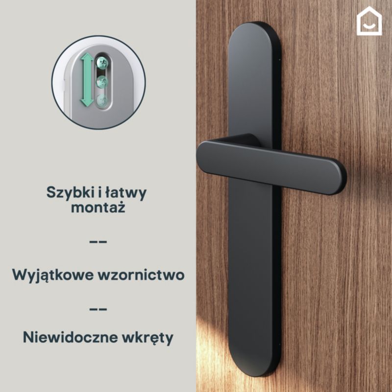 Dørgreb Minimal Sort Mat med Skjulte Skruer