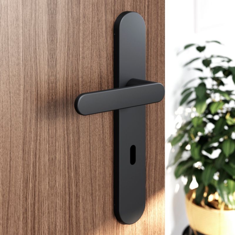 GoodHome Minimal dørgreb med nøgleskilt mat sort