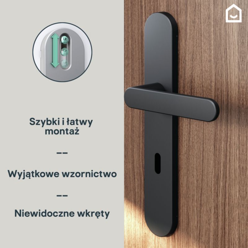 GoodHome Minimal dørgreb med nøgleskilt mat sort
