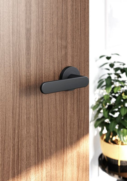Dørgreb Minimal Rund Roset Sort Mat 120 mm