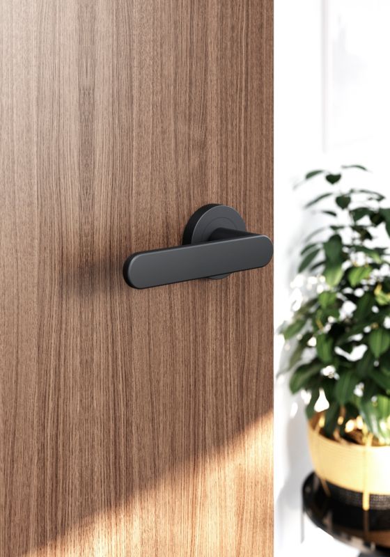 Dørgreb Minimal Rund Roset Sort Mat 120 mm