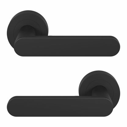 Dørgreb Minimal Rund Roset Sort Mat 120 mm