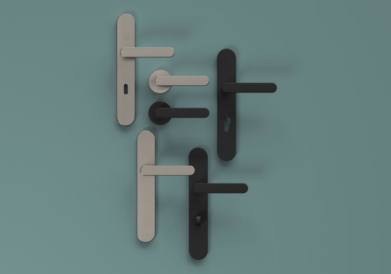 Klamka Minimal Okrągła Szyld Nikiel Satyna 120 mm | 5059340549590