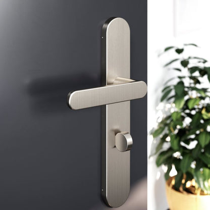 GoodHome Minimal dørgreb med WC-skilt, satin-nikkel