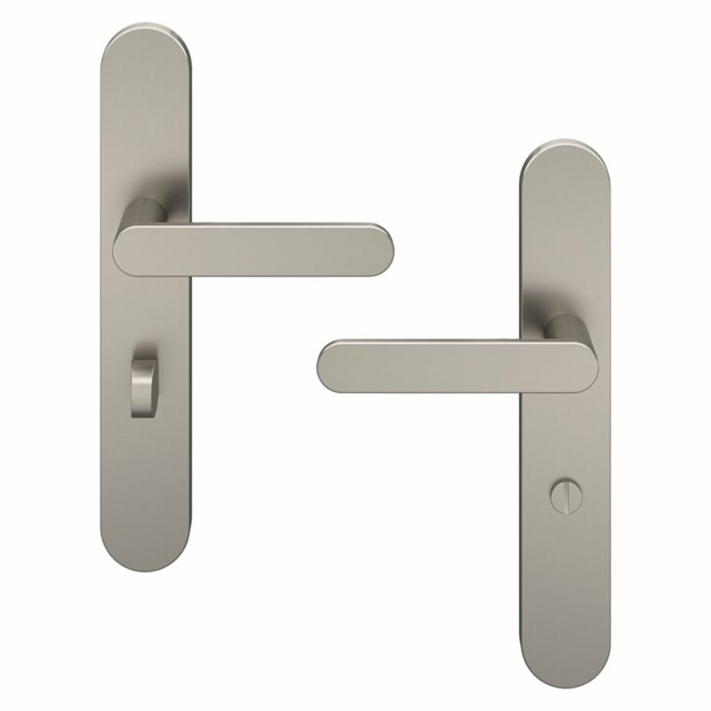 GoodHome Minimal dørgreb med WC-skilt, satin-nikkel