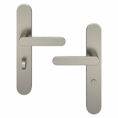 GoodHome Minimal dørgreb med WC-skilt, satin-nikkel