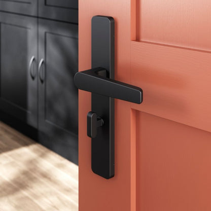 Dørgreb 54 mm WC-Sæt Mat Sort Aluminium Stål