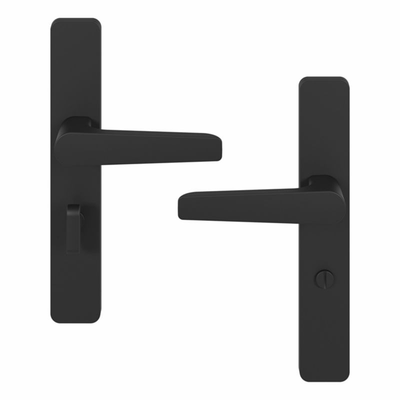 Dørgreb 54 mm WC-Sæt Mat Sort Aluminium Stål
