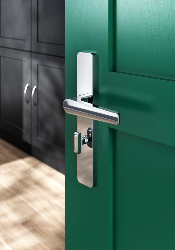 GoodHome Robust WC-greb med poleret kromskilt