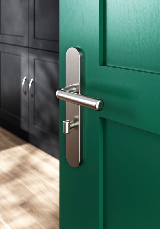 GoodHome Solid WC-greb i satin-nikkel med skjold