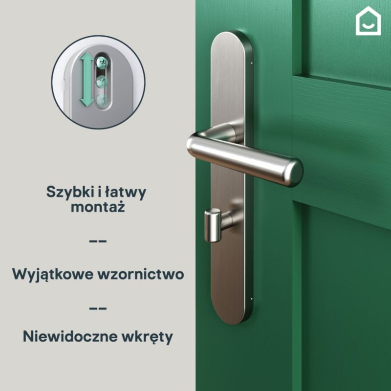 GoodHome Solid WC-greb i satin-nikkel med skjold