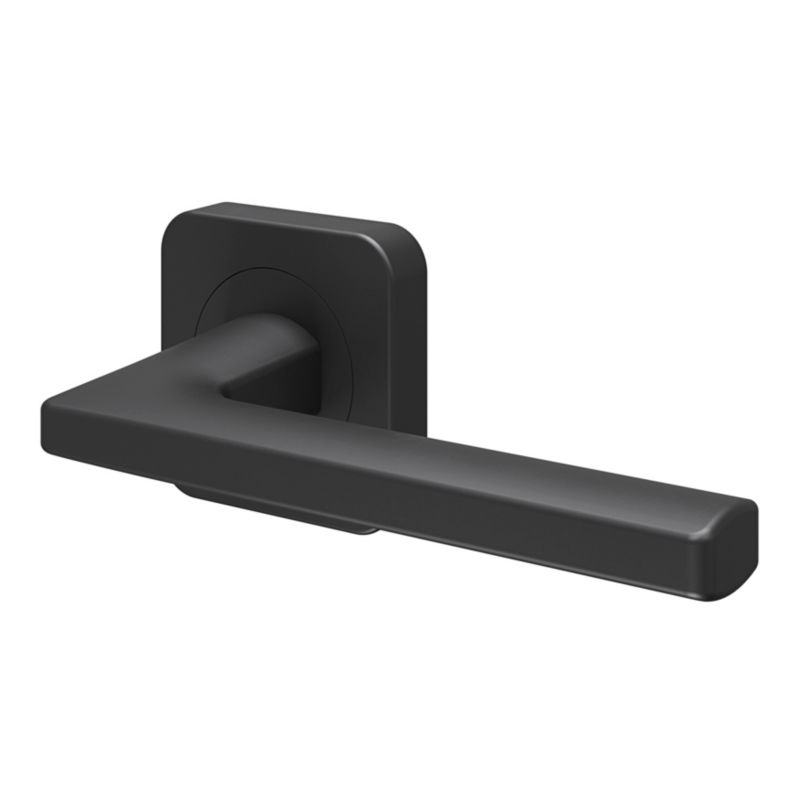 Dørgreb Lige Firkantet Roset Mat Sort 120 mm