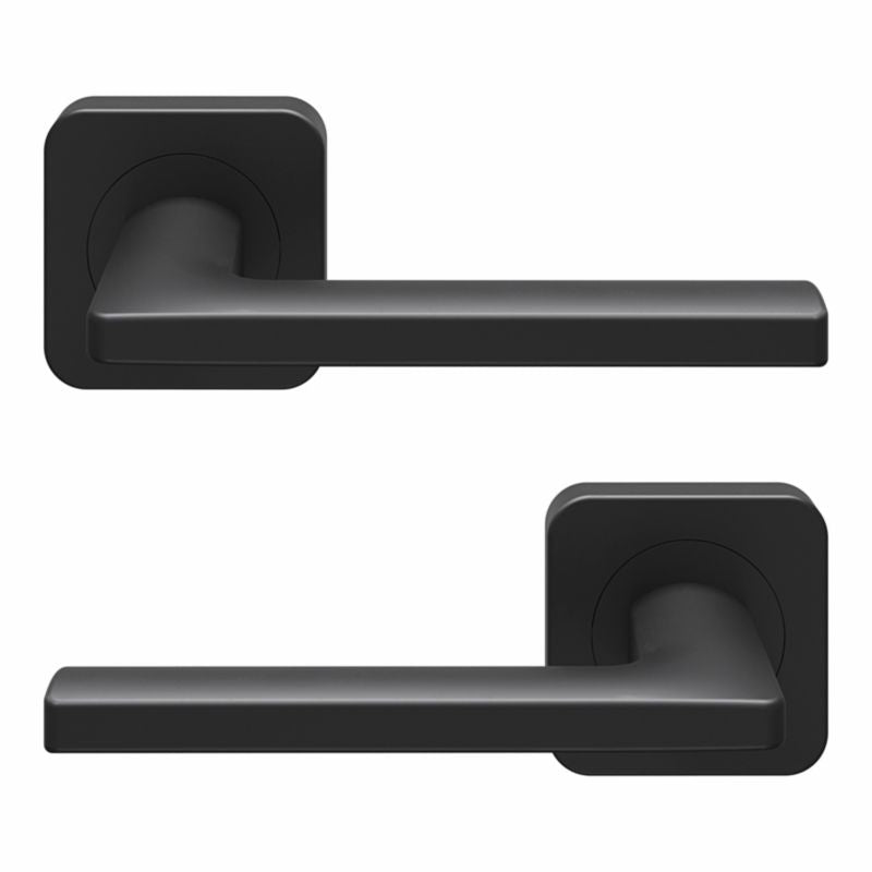 Dørgreb Lige Firkantet Roset Mat Sort 120 mm
