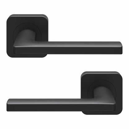 Dørgreb Lige Firkantet Roset Mat Sort 120 mm