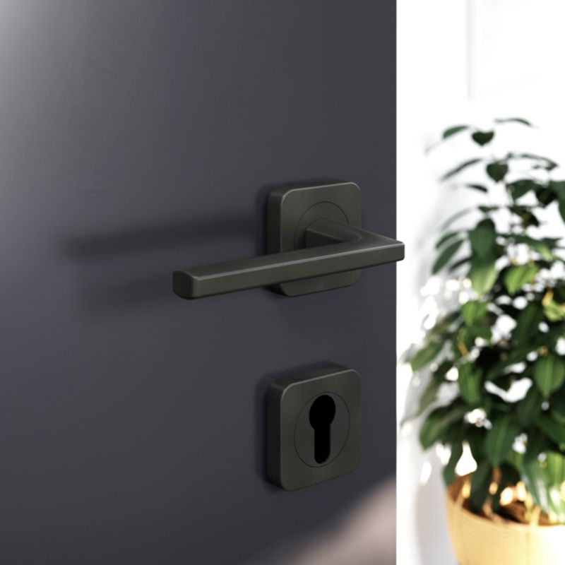 Dørgreb Lige Firkantet Roset Grafit Mat 120 mm