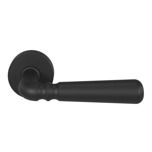 GoodHome Twist dørhåndtag med rund roset, mat‑sort