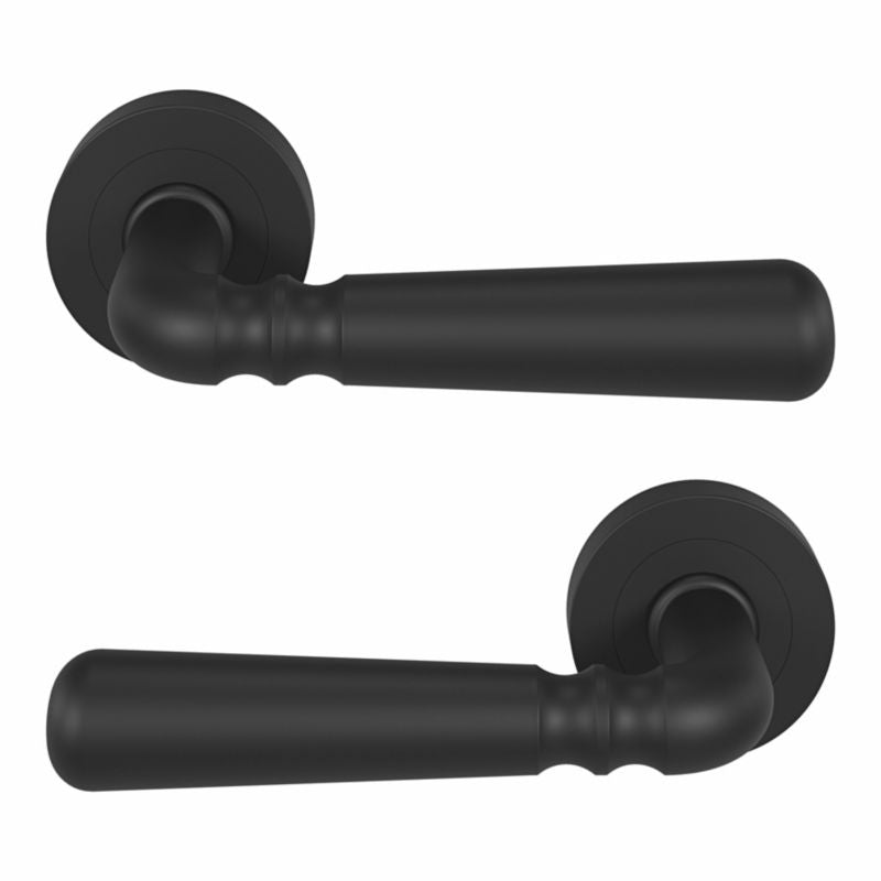 Dørgreb Twist Rund Roset Sort Mat 130 mm
