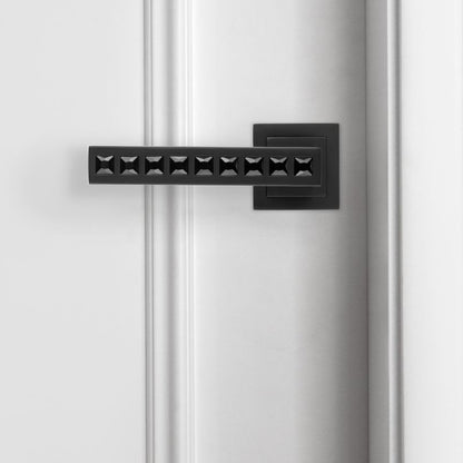 Indvendig Dørgreb på Roset Rektangulær Sort 80 mm
