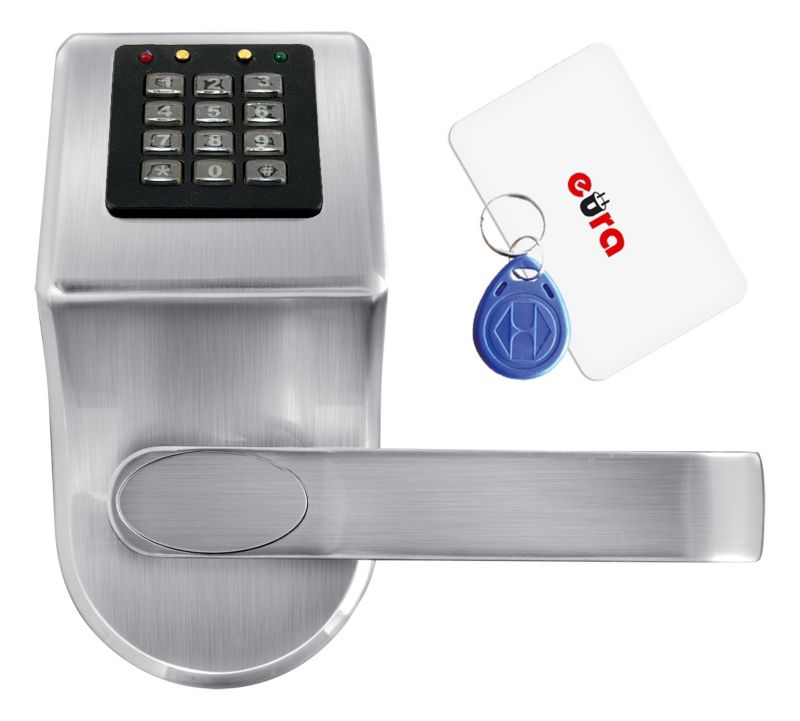 Dørhåndtag med kodelås og RFID-kortlæser Eura sølv